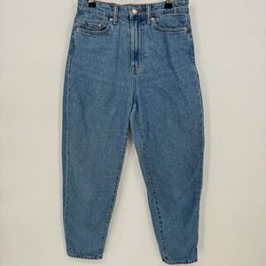 H&M Loose Mom Jeans High Waist Ankle Length Light Wash Denim Women's Size 4